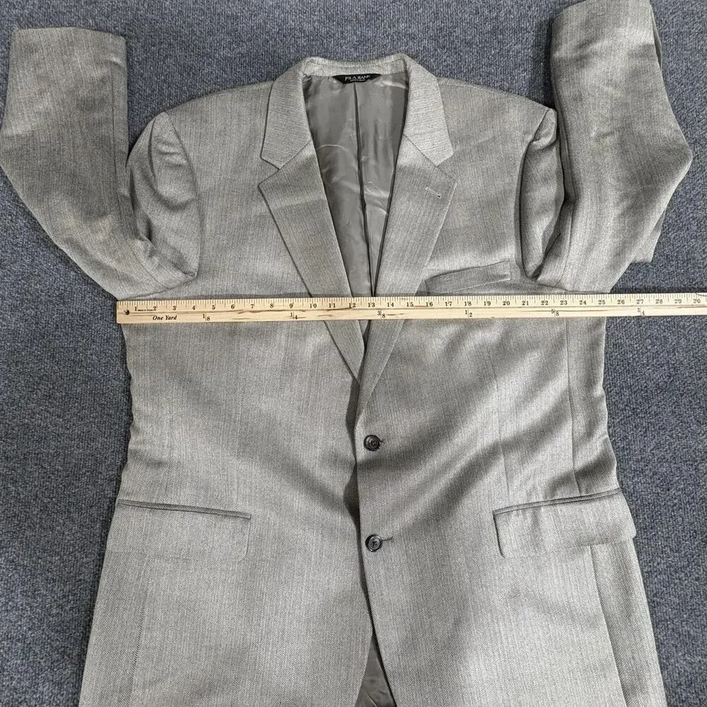 Jos A Bank Signature Blazer Mens 48L Gray Silk Camelhair Herringbone